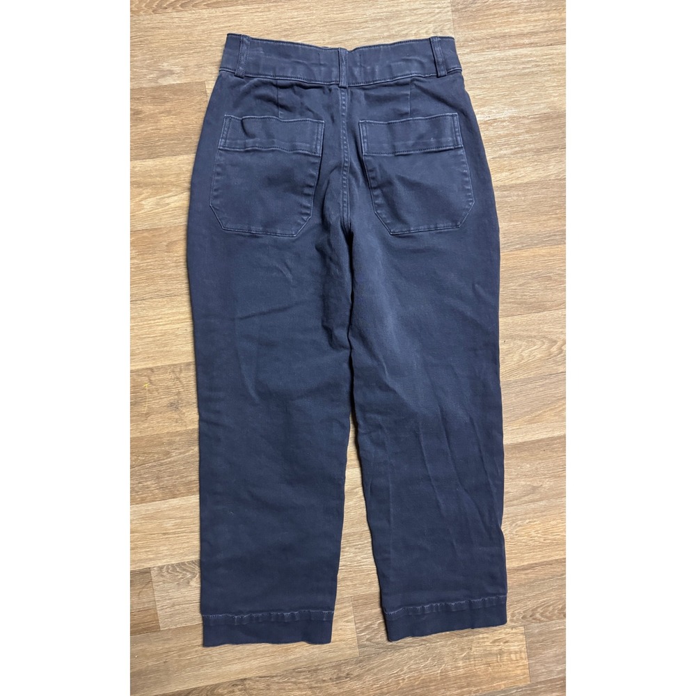 NOT FOR SALE Everlane Organic Cotton Straight Leg Crop Pants Navy Blue High Rise - Picture 4 of 6